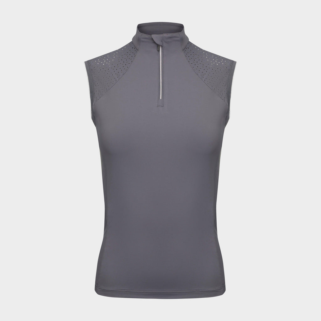 Womens Sleeveless Lazercut Base Layer Grey