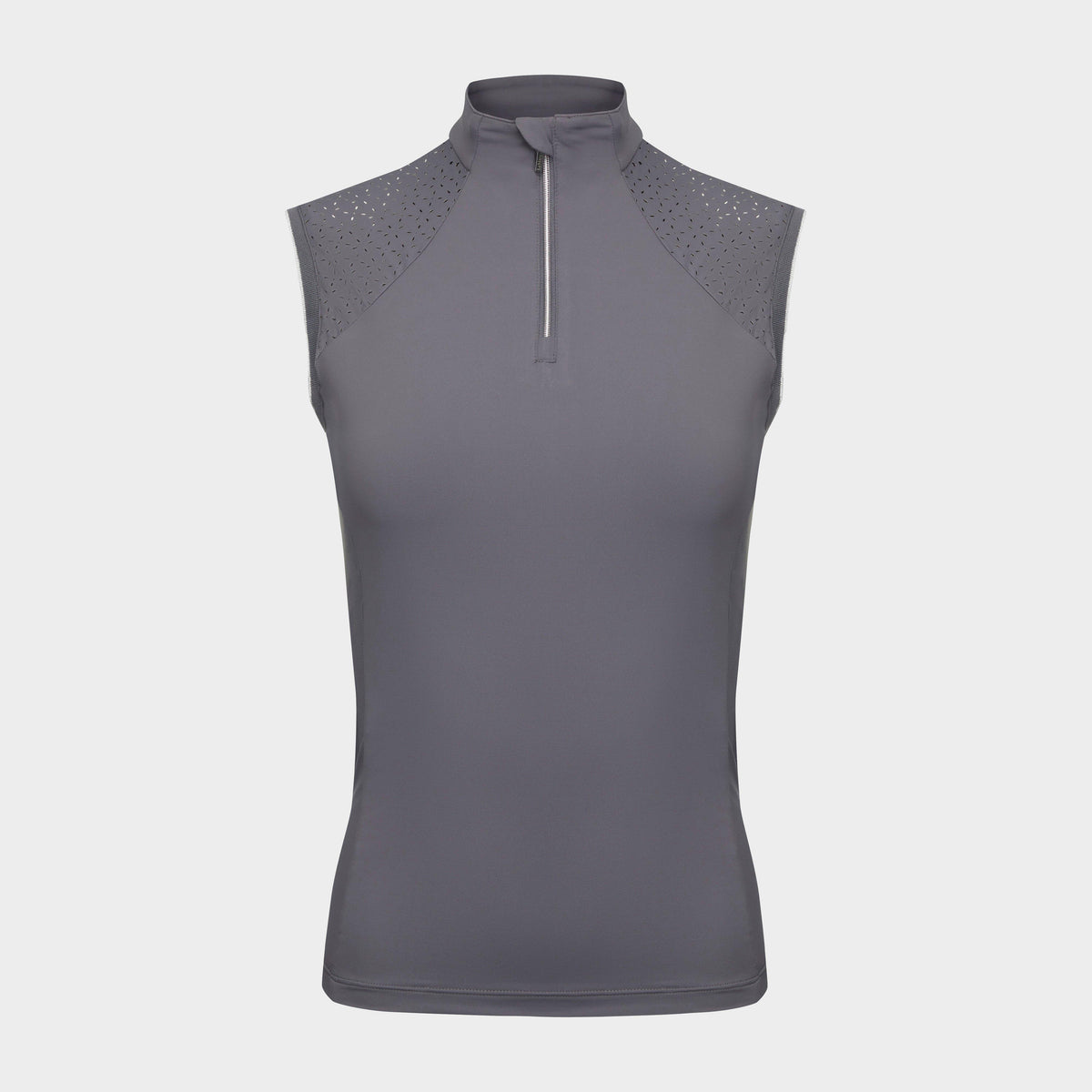 Womens Sleeveless Lazercut Base Layer Grey