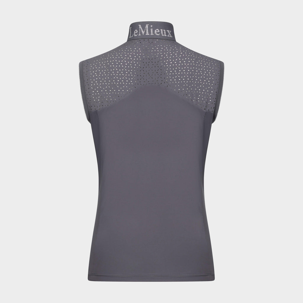 Womens Sleeveless Lazercut Base Layer Grey