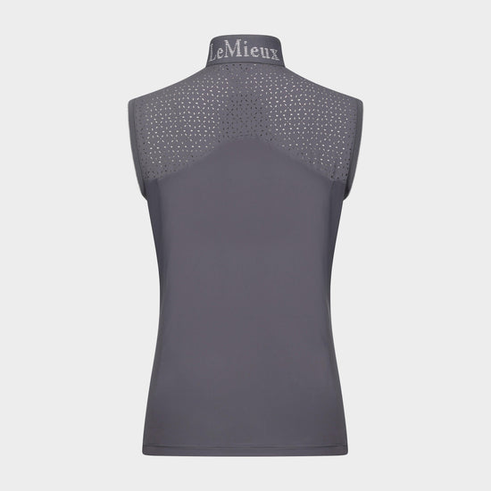 Womens Sleeveless Lazercut Base Layer Grey
