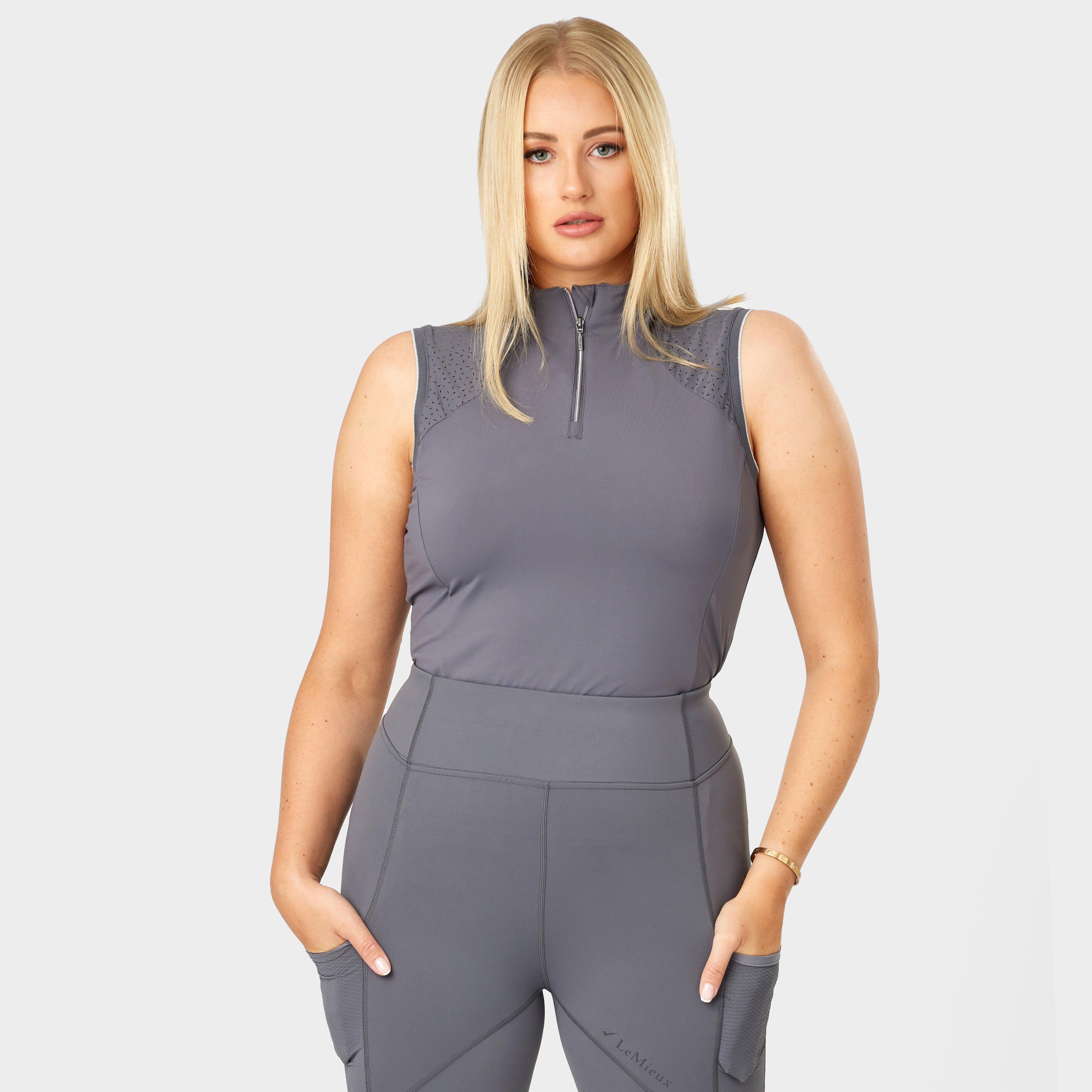 Womens Sleeveless Lazercut Base Layer Grey