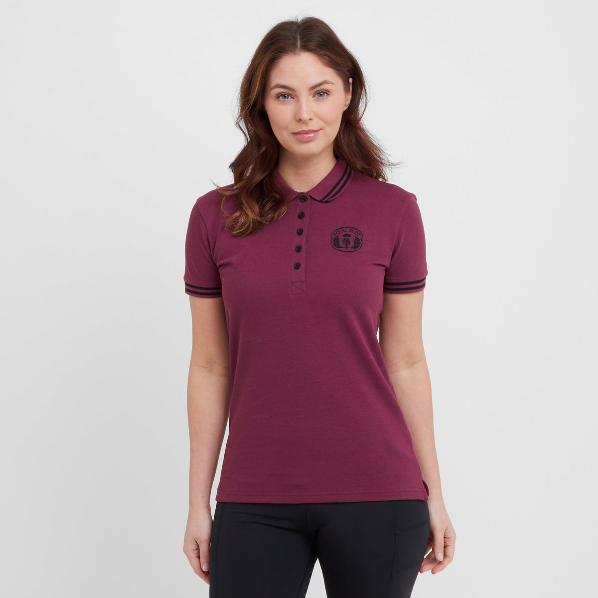 Womens Faith Short Sleeved Polo Shirt Wine
