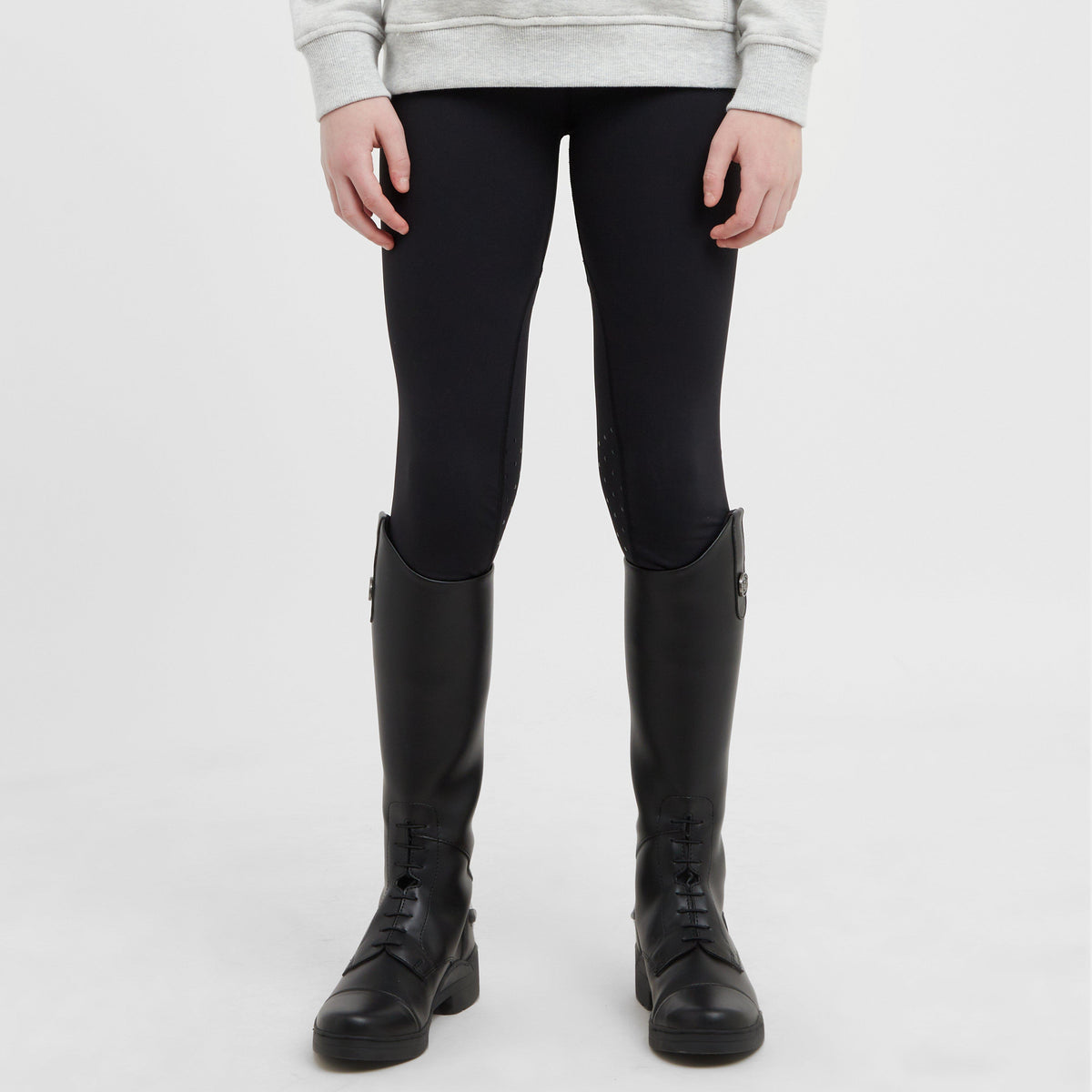 Kids Ivy Knee Patch Riding Tights Black Caviar