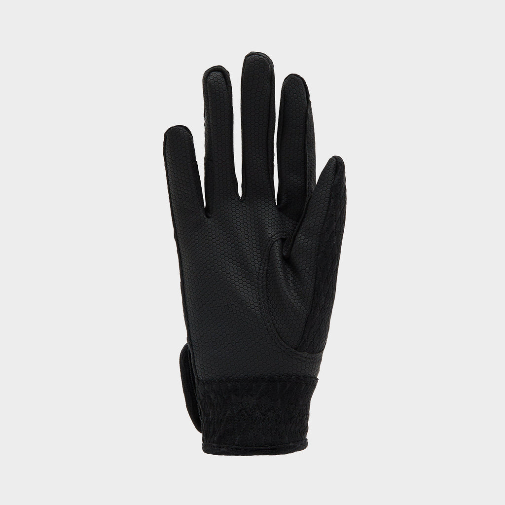 Adults Silicone Grip Riding Gloves Black