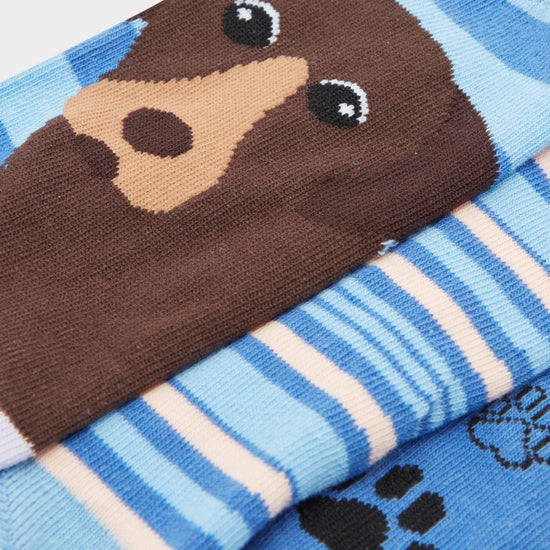 Wild Feet Women's 3 Pack Fashion Socks Navy Dog