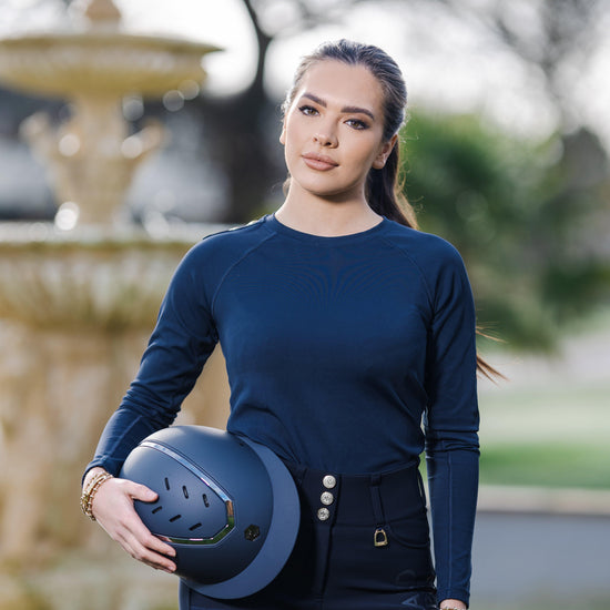 Kylo Standard Peak Riding Hat Navy Matte