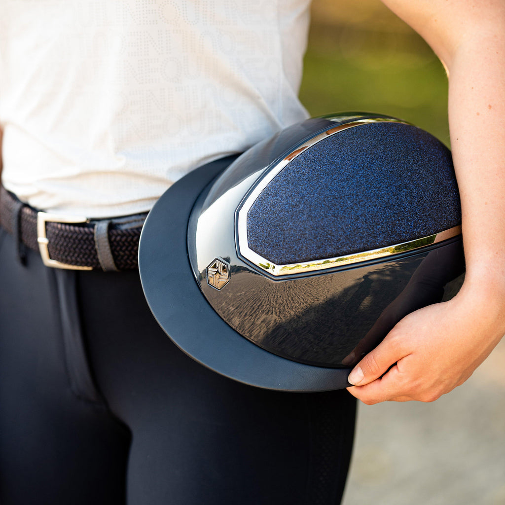 Kylo Wide Peak Riding Hat Navy Gloss