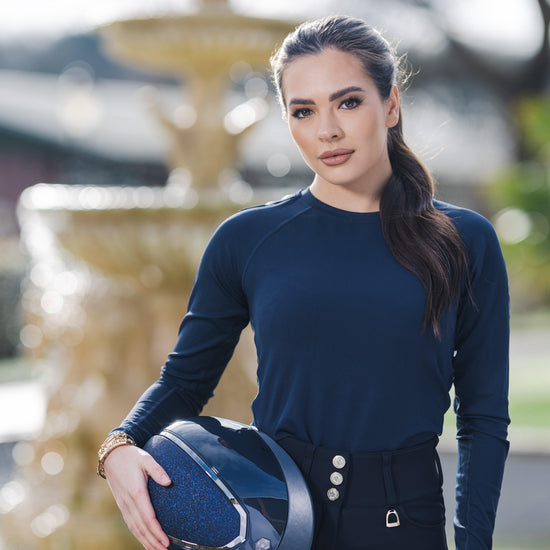 Kylo Wide Peak Riding Hat Navy Gloss