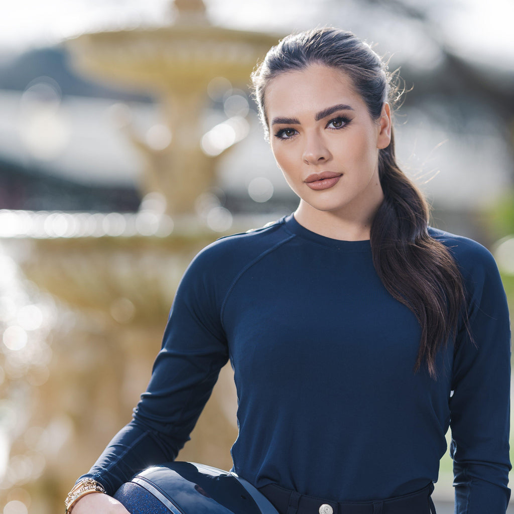 Kylo Wide Peak Riding Hat Navy Gloss