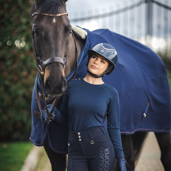 Kylo Wide Peak Riding Hat Navy Gloss