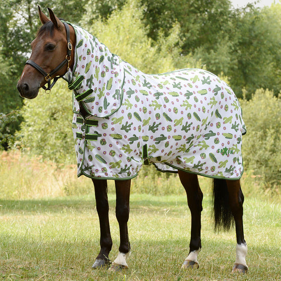 Mesh Combo Neck Fly Rug Cactus Print