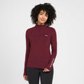 Womens Prime Long Sleeved Top Maroon