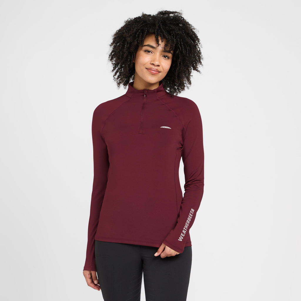 Womens Prime Long Sleeved Top Maroon