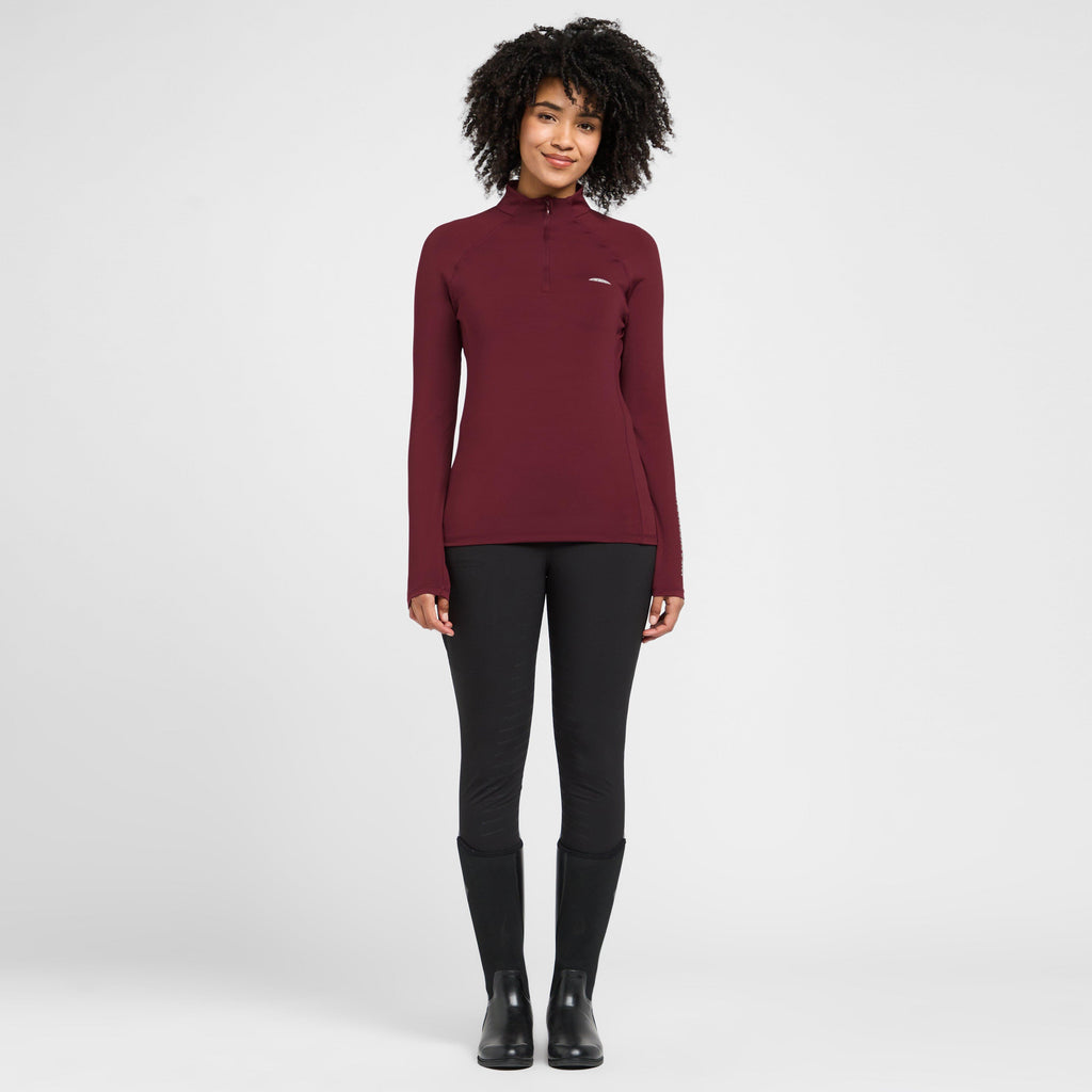 Womens Prime Long Sleeved Top Maroon