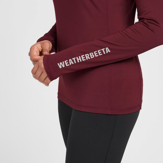 Womens Prime Long Sleeved Top Maroon