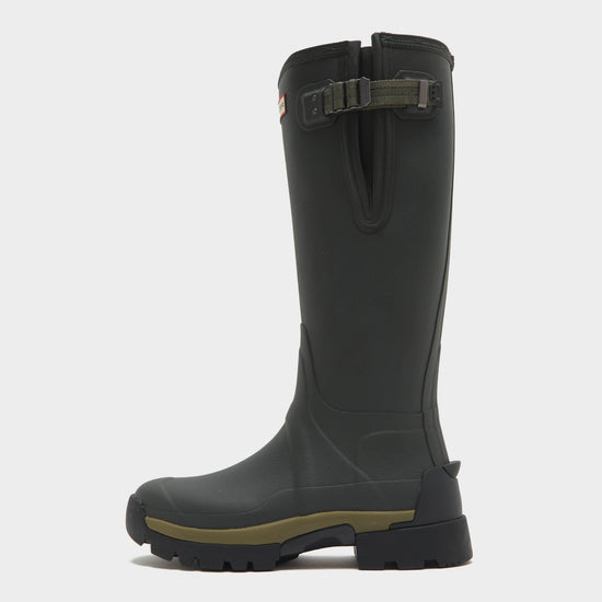 Womens Balmoral Neoprene Side Adjustable Wellington Boots Dark Olive