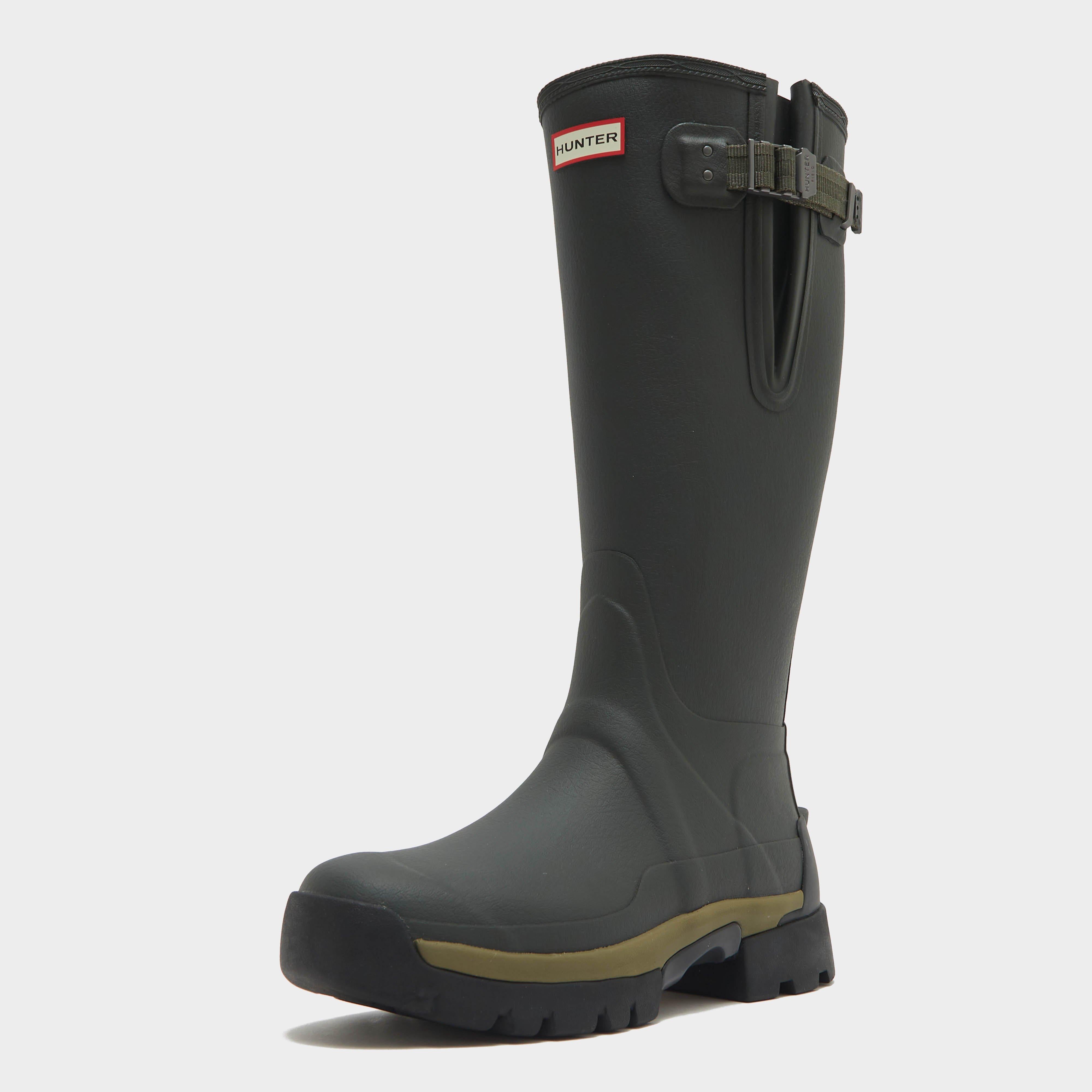 Womens Balmoral Neoprene Side Adjustable Wellington Boots Dark Olive