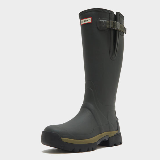 Womens Balmoral Neoprene Side Adjustable Wellington Boots Dark Olive