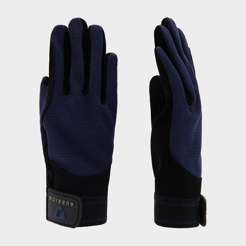 Kids Mesh Riding Gloves Navy