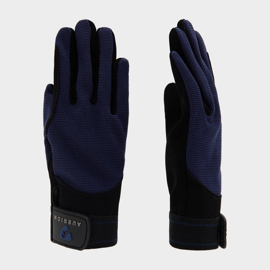 Kids Mesh Riding Gloves Navy