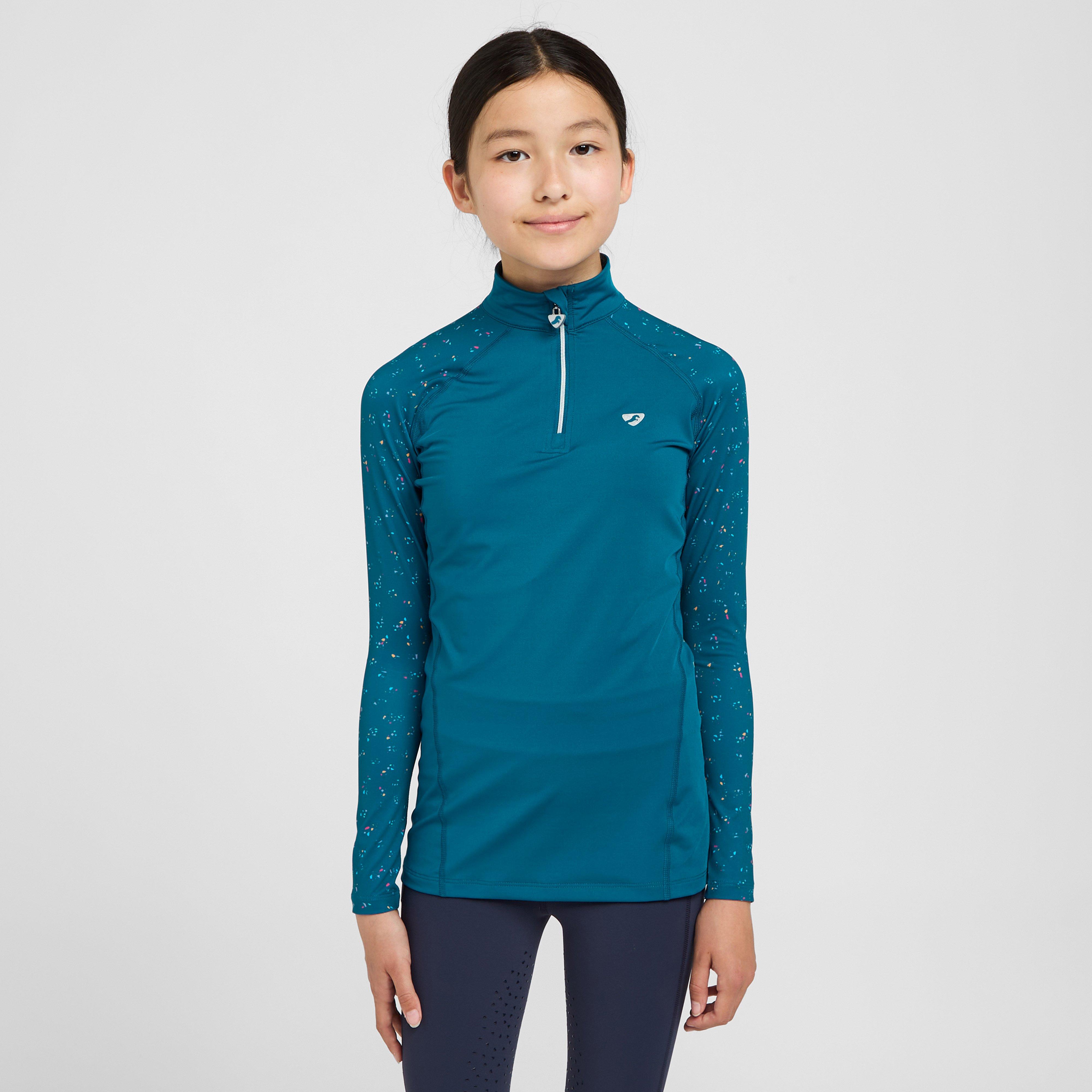 Young Rider Hyde Park Cross Country Shirt Teal Ditsy