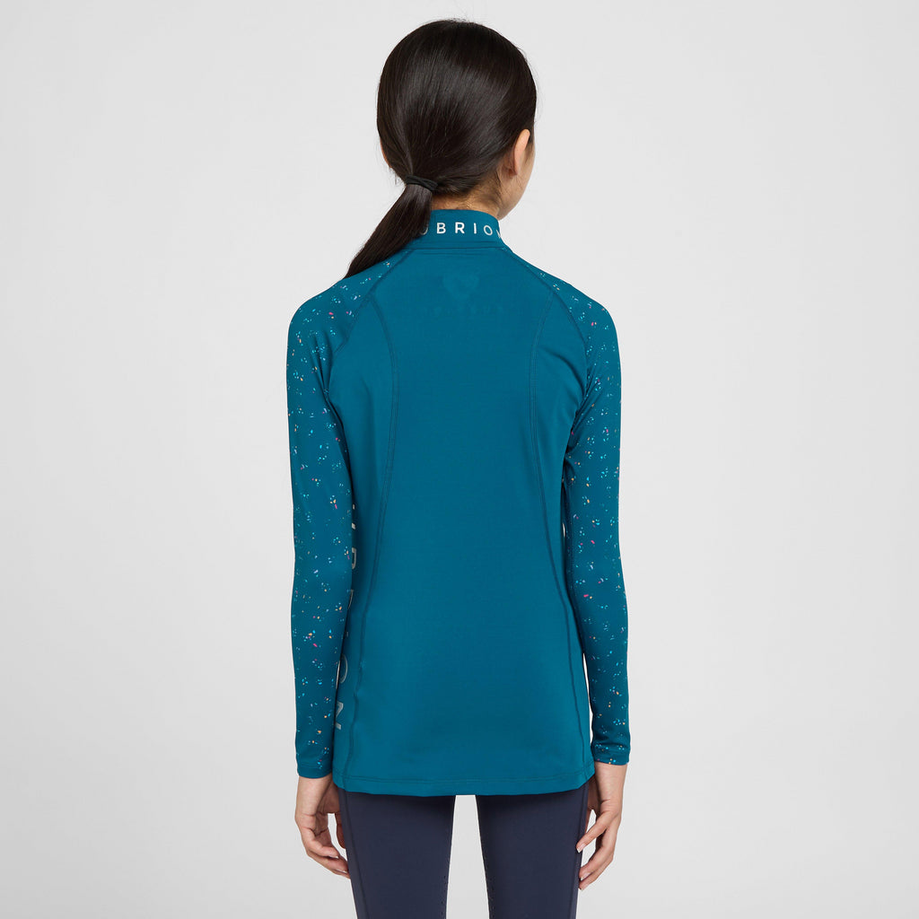 Young Rider Hyde Park Cross Country Shirt Teal Ditsy