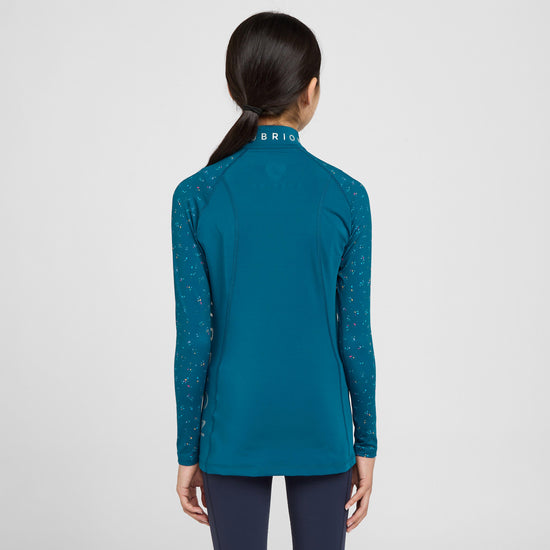 Young Rider Hyde Park Cross Country Shirt Teal Ditsy