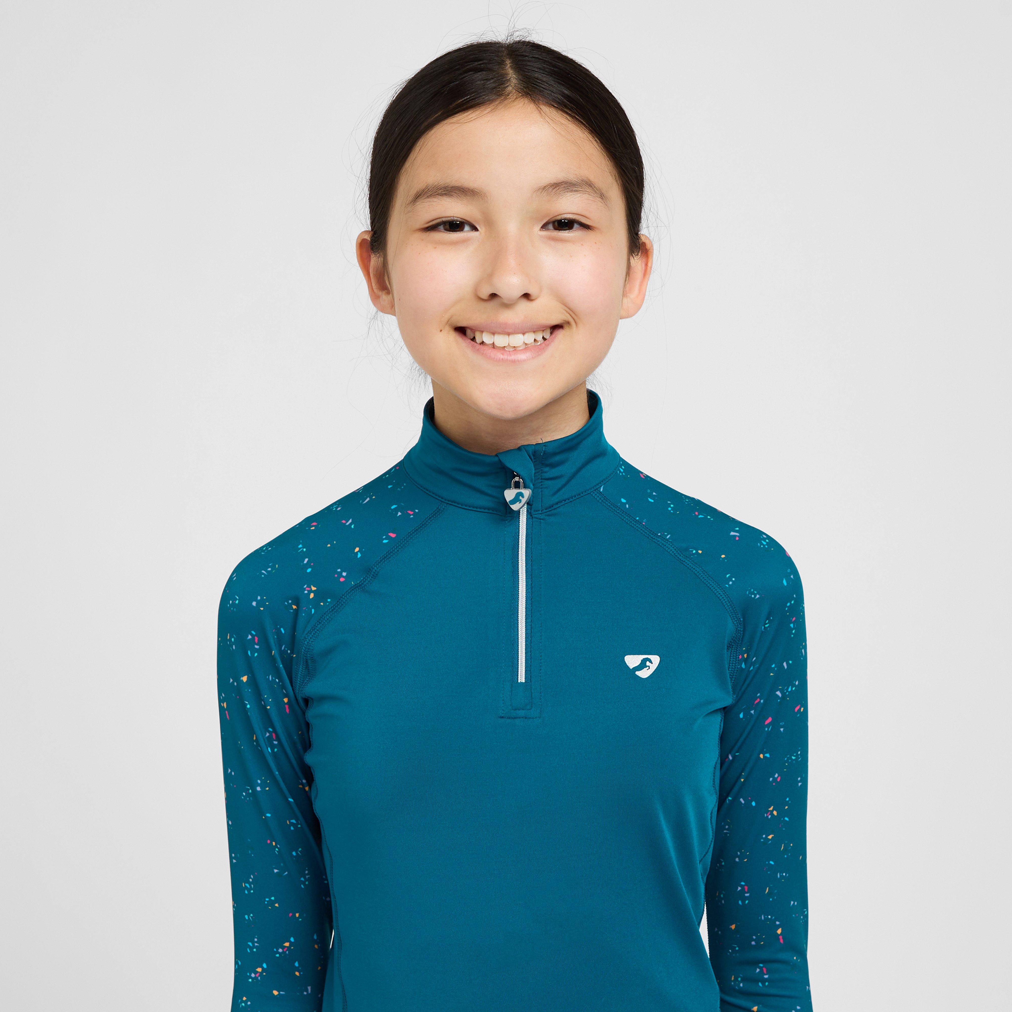 Young Rider Hyde Park Cross Country Shirt Teal Ditsy
