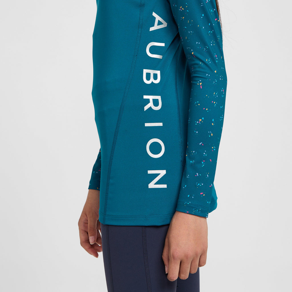 Young Rider Hyde Park Cross Country Shirt Teal Ditsy