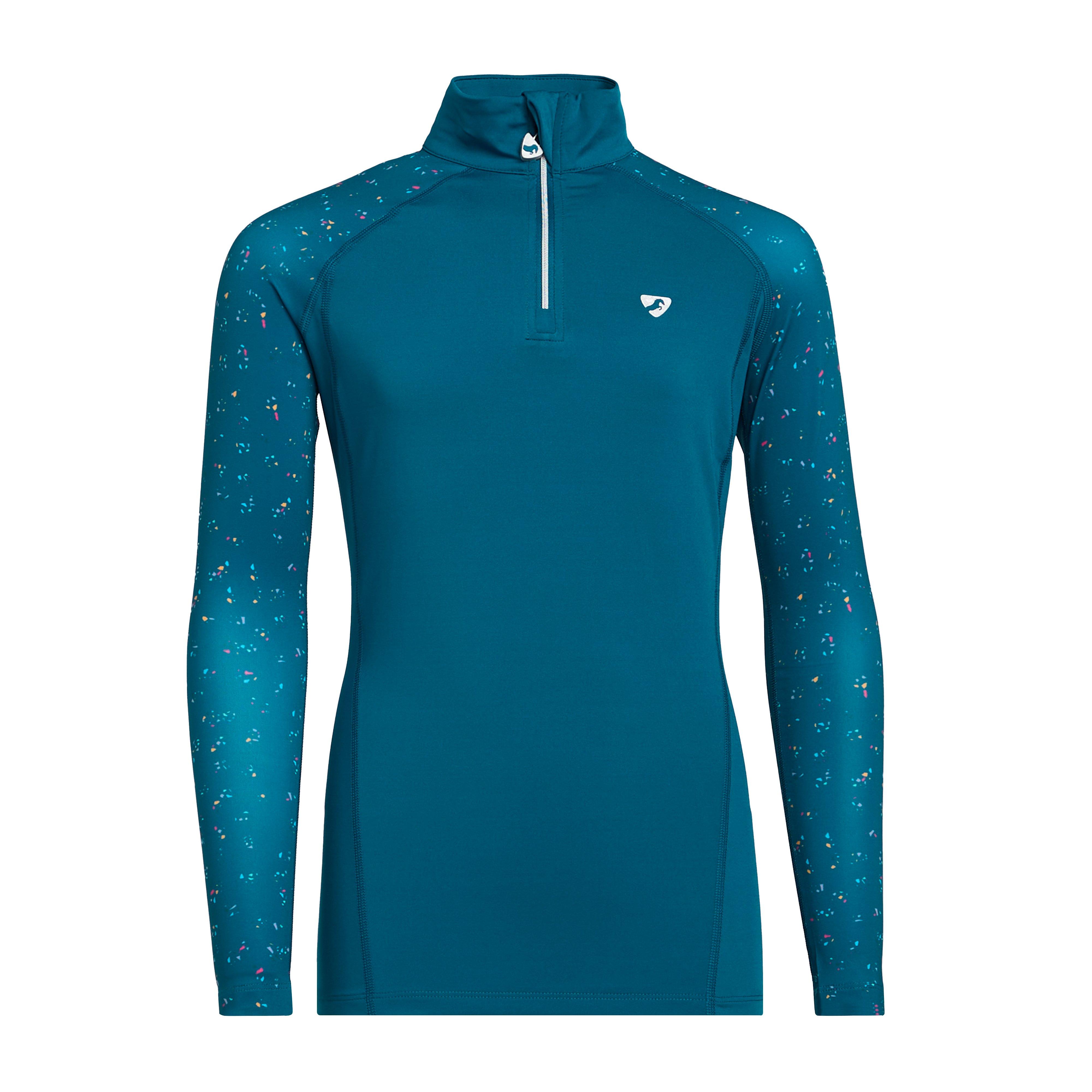 Young Rider Hyde Park Cross Country Shirt Teal Ditsy