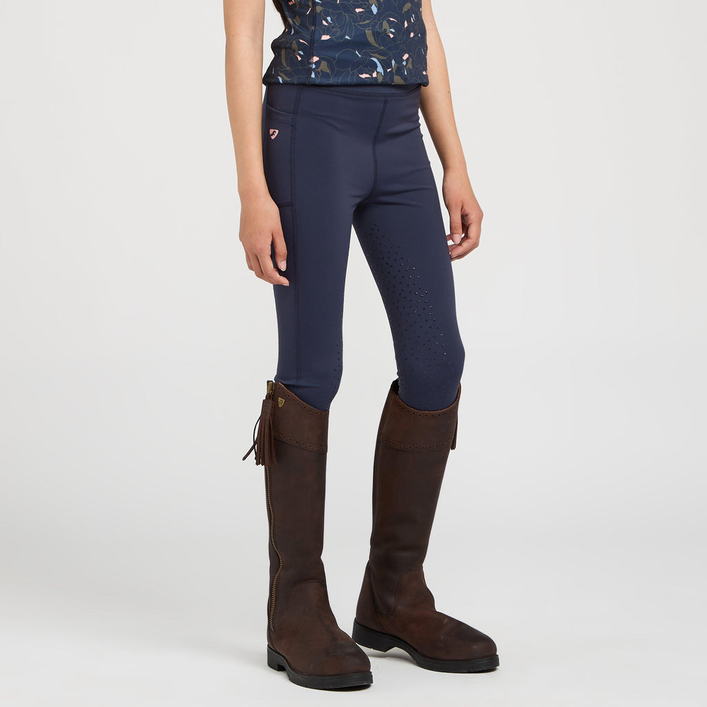 Young Rider Non-Stop Riding Tights Navy