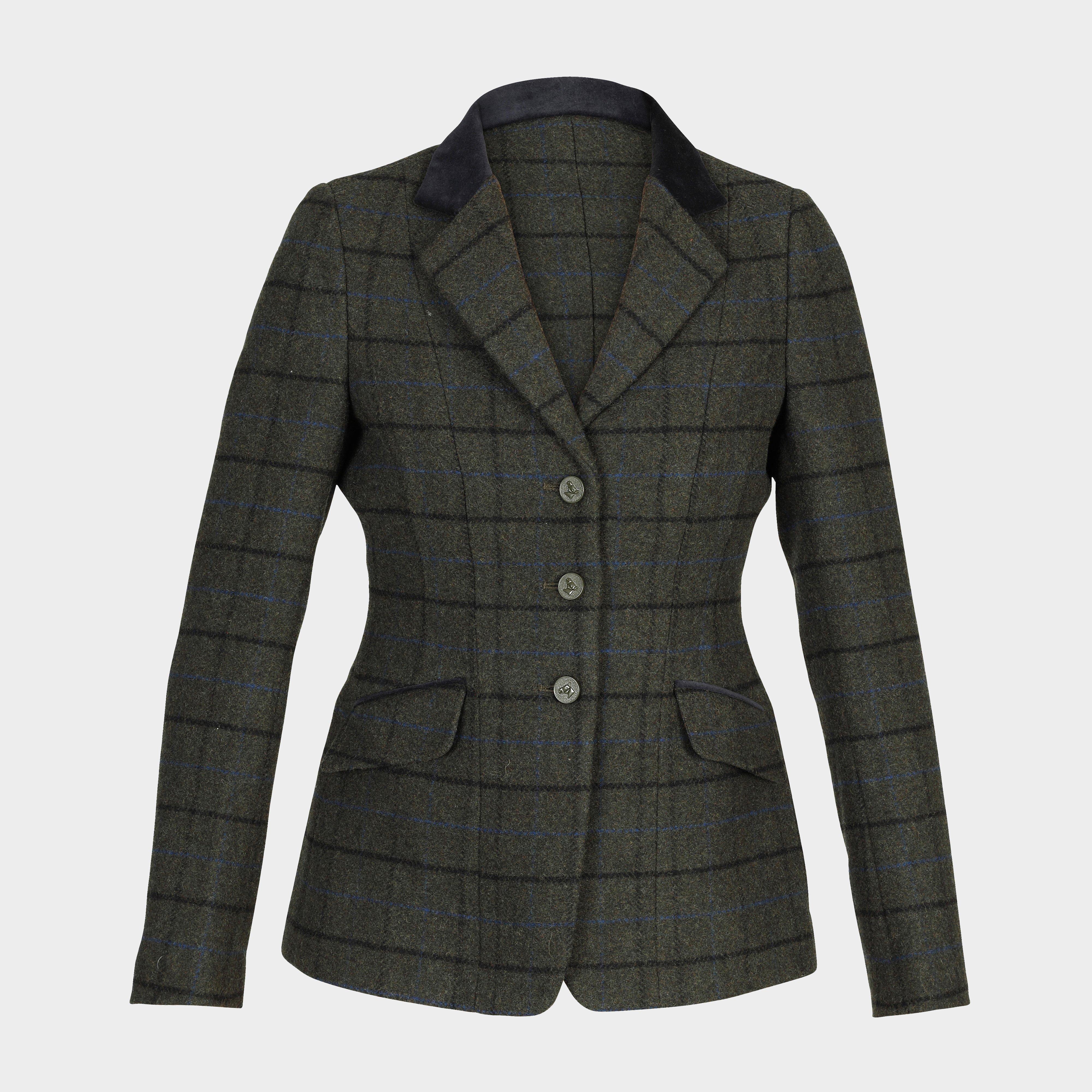 Womens Saratoga Tweed Jacket Dark Green Check