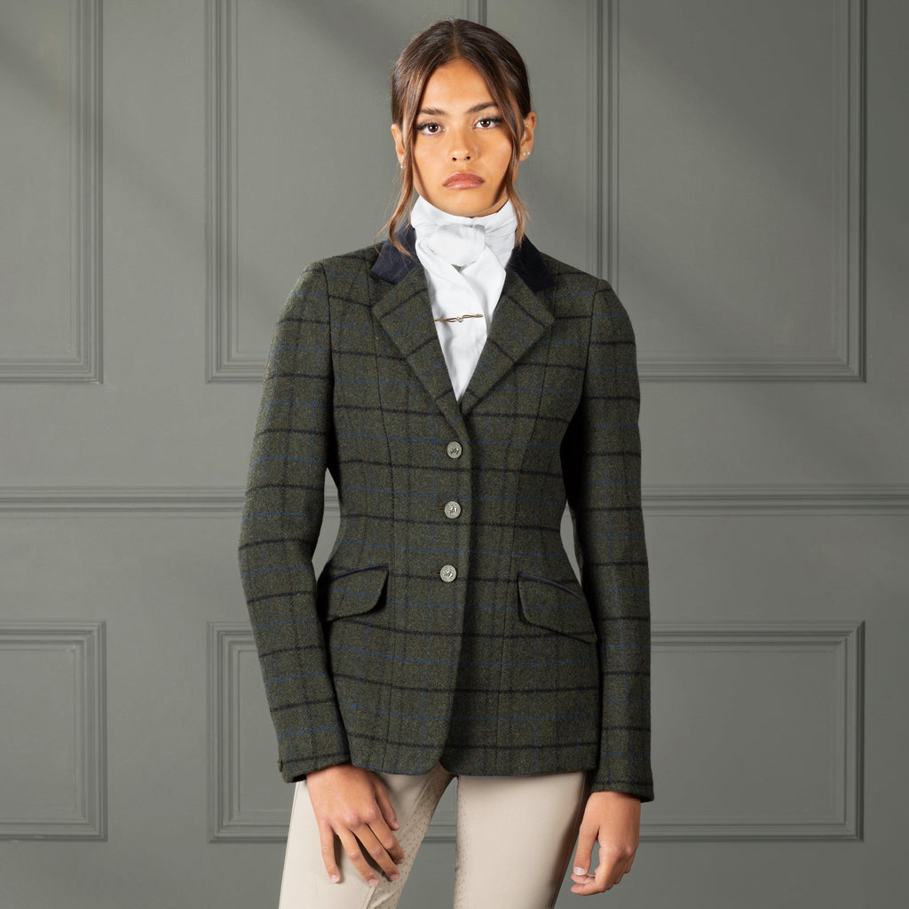 Womens Saratoga Tweed Jacket Dark Green Check