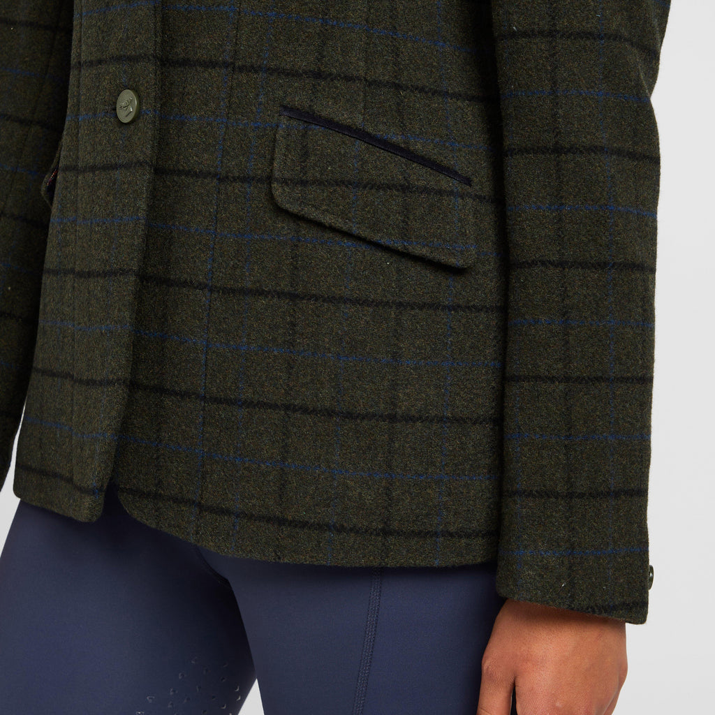 Womens Saratoga Tweed Jacket Dark Green Check