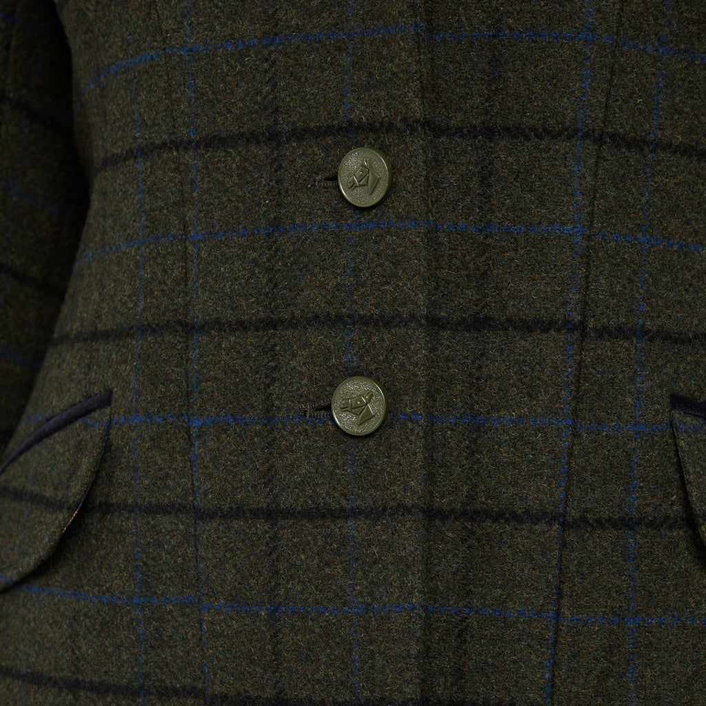 Womens Saratoga Tweed Jacket Dark Green Check