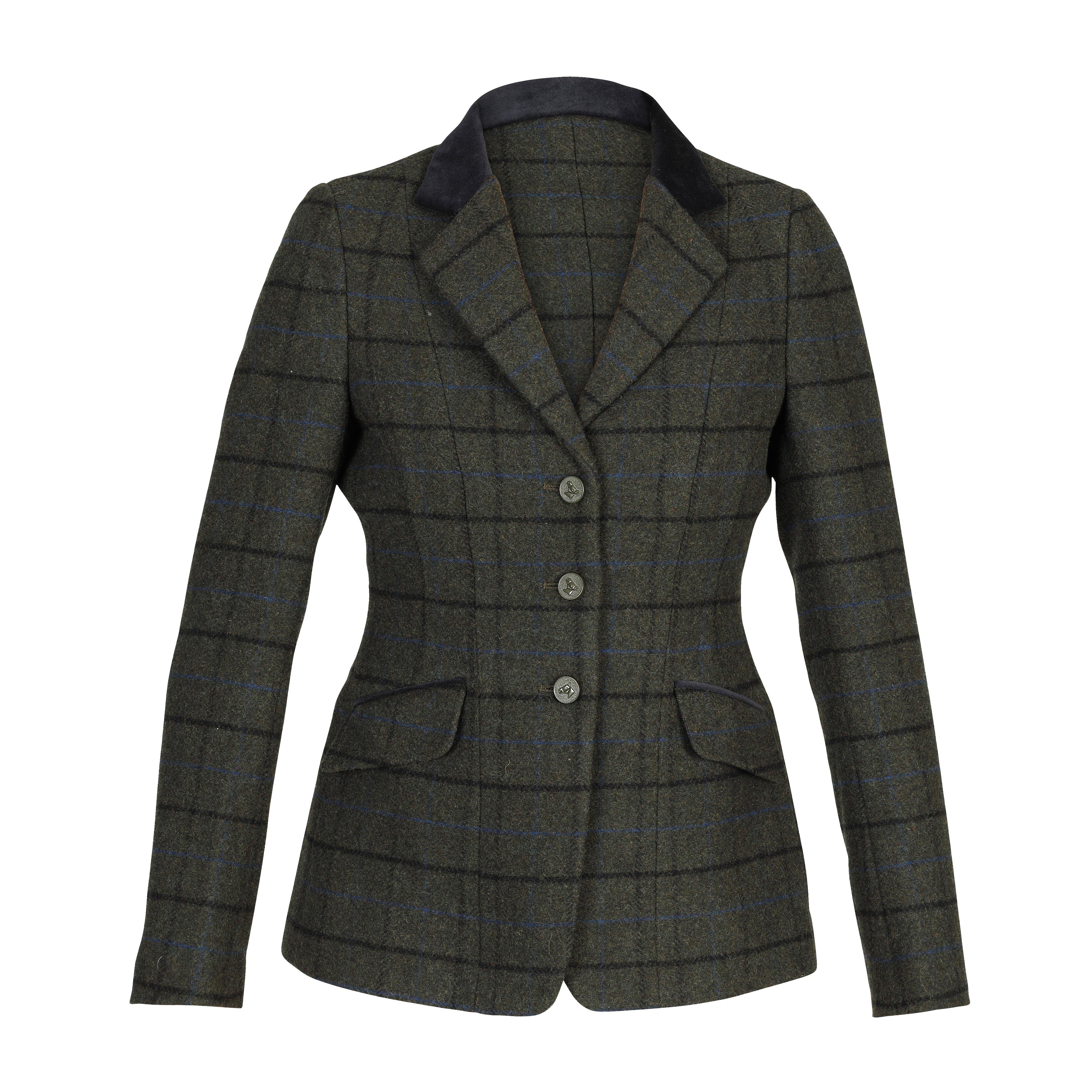 Womens Saratoga Tweed Jacket Dark Green Check
