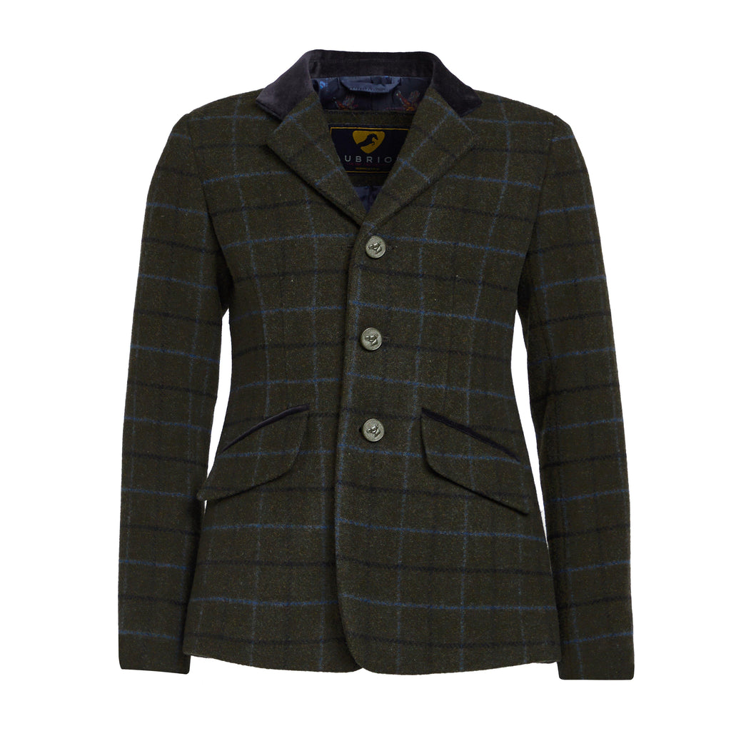 Childs Saratoga Tweed Jacket Dark Green Check
