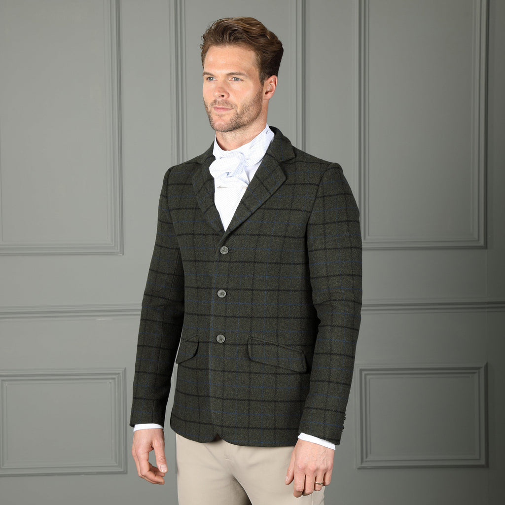 Mens Saratoga Tweed Jacket Dark Green Check