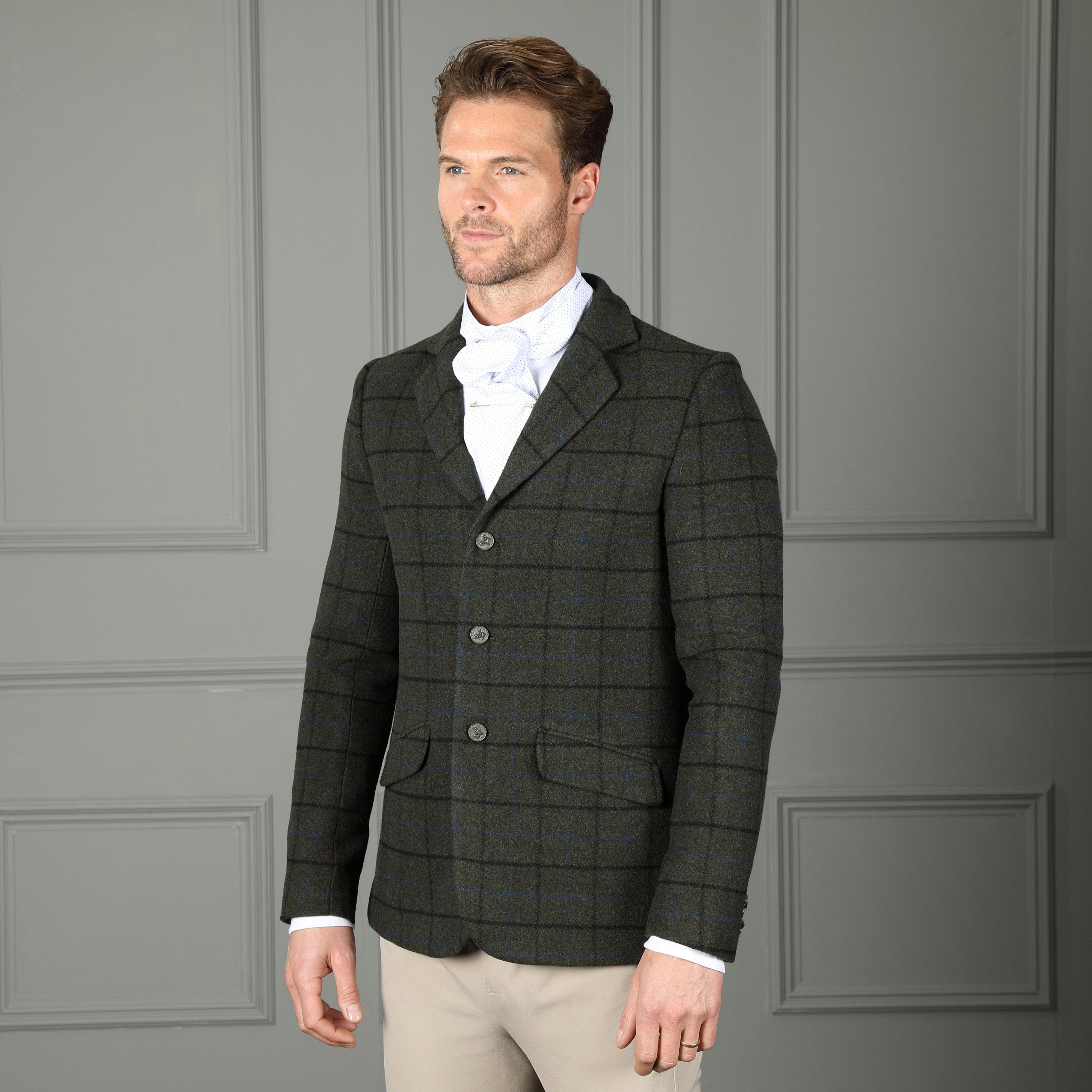 Mens Saratoga Tweed Jacket Dark Green Check