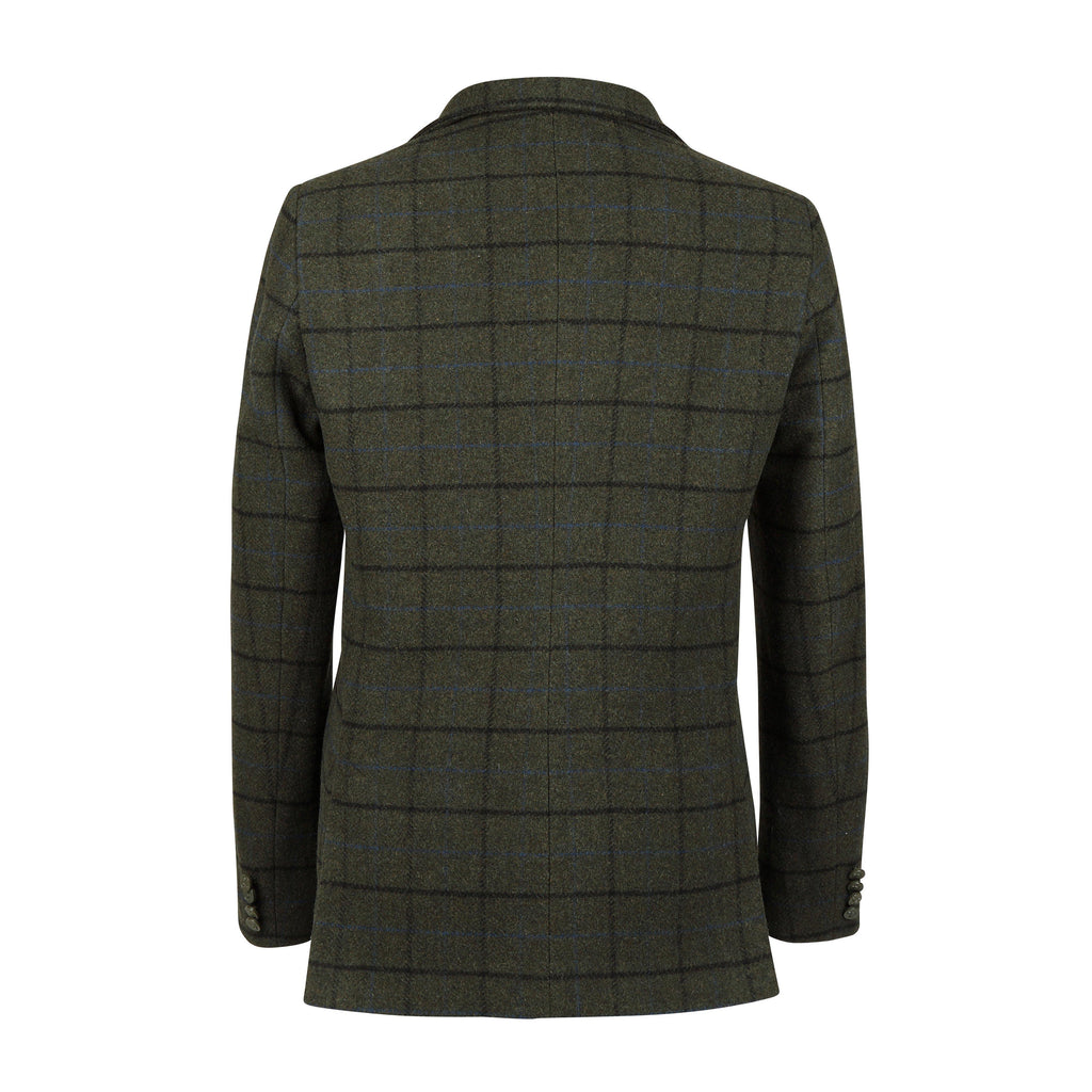 Mens Saratoga Tweed Jacket Dark Green Check