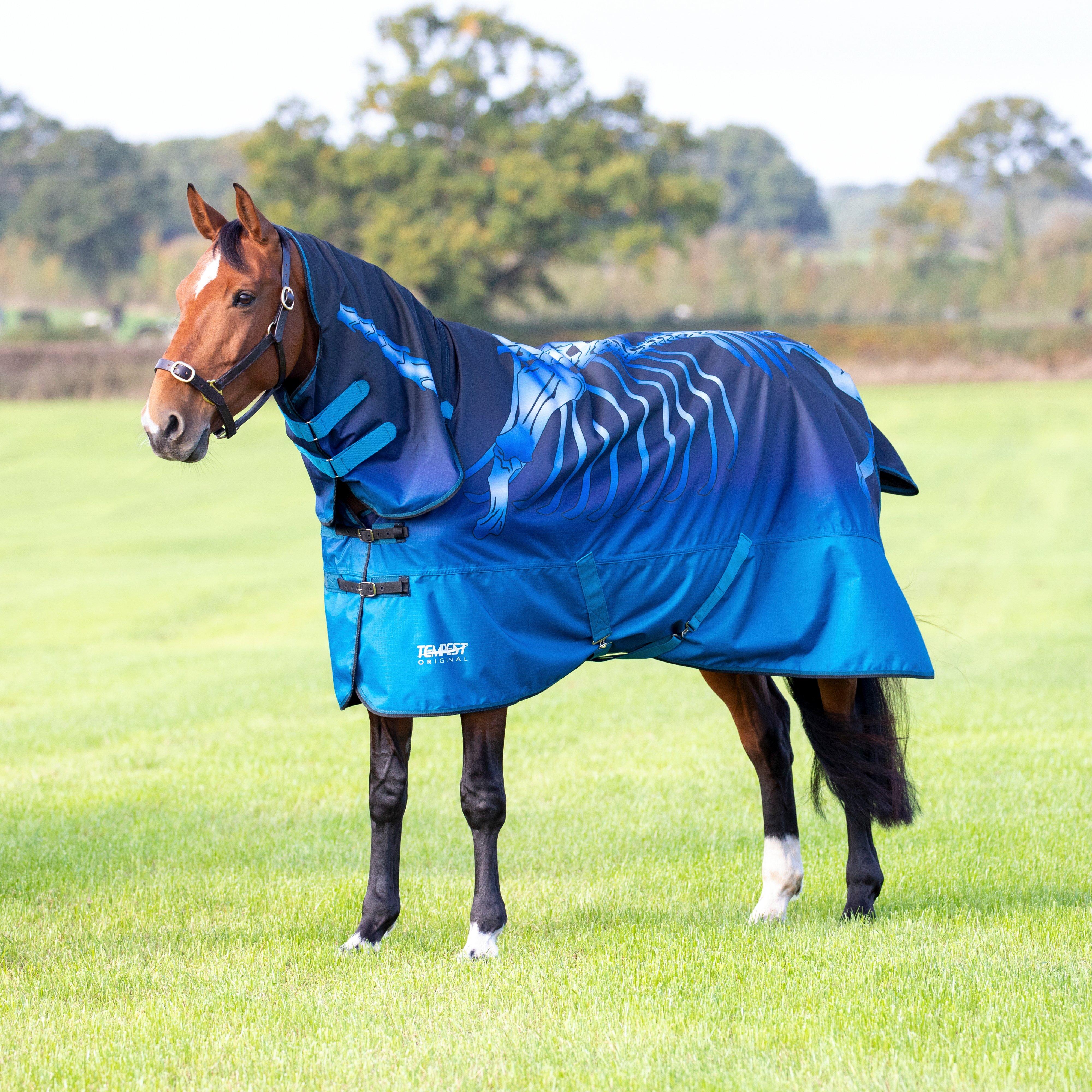 Tempest Original Lite 0g Combo Neck Turnout Rug Blue Skeleton