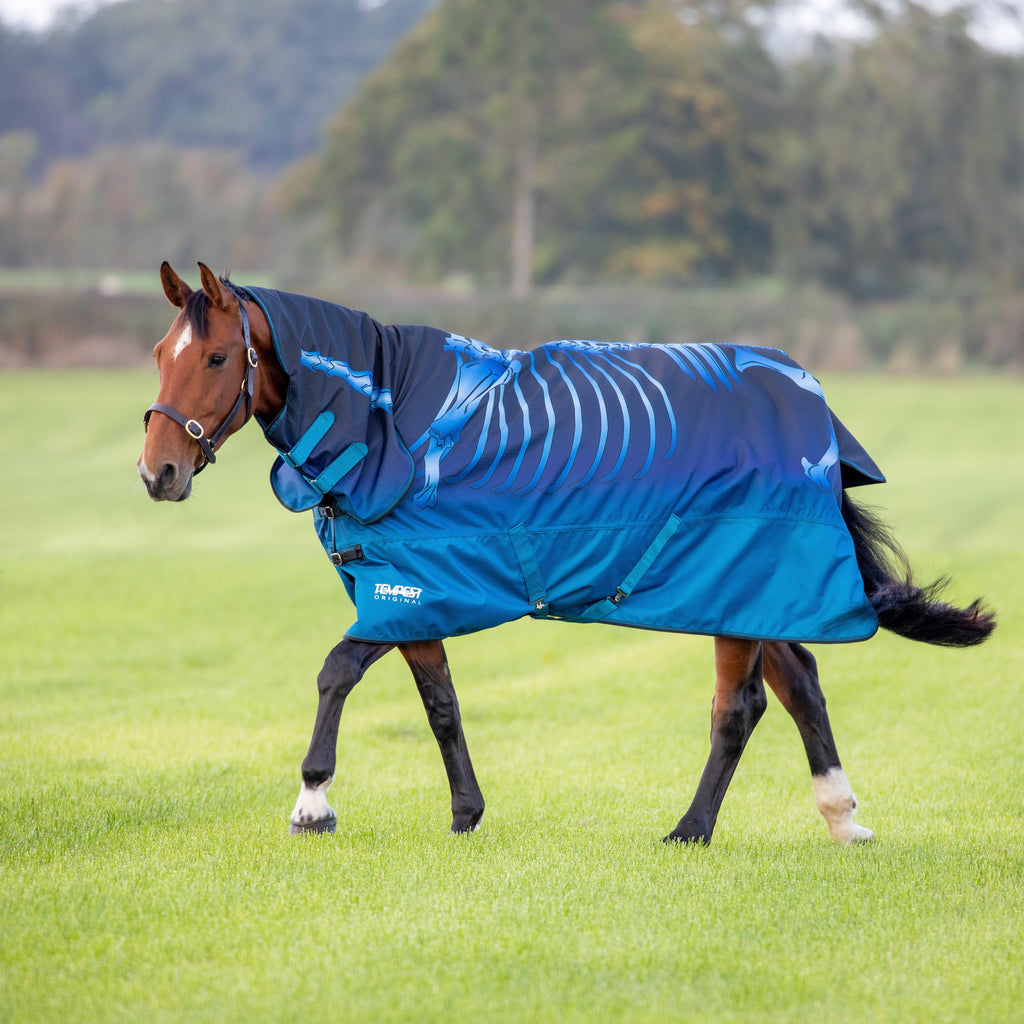 Tempest Original Lite 0g Combo Neck Turnout Rug Blue Skeleton