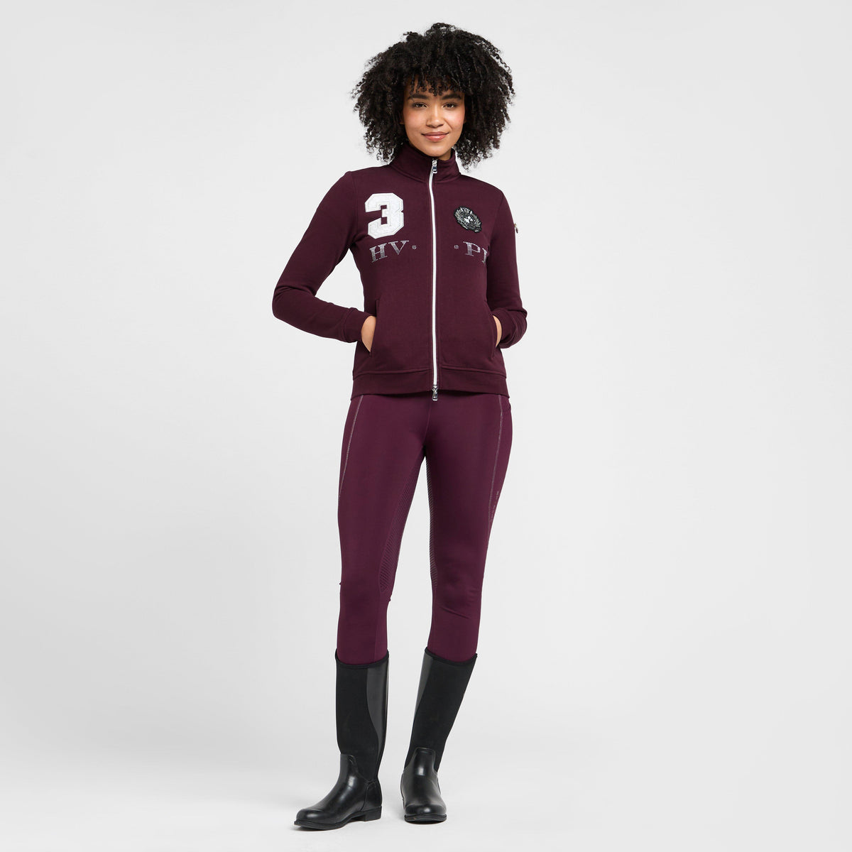 Womens Favouritas Gold Sweat Cardigan Dark Berry