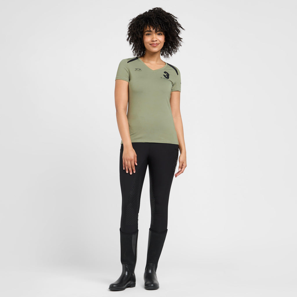 Womens Favouritas Tech T-Shirt Oil Green