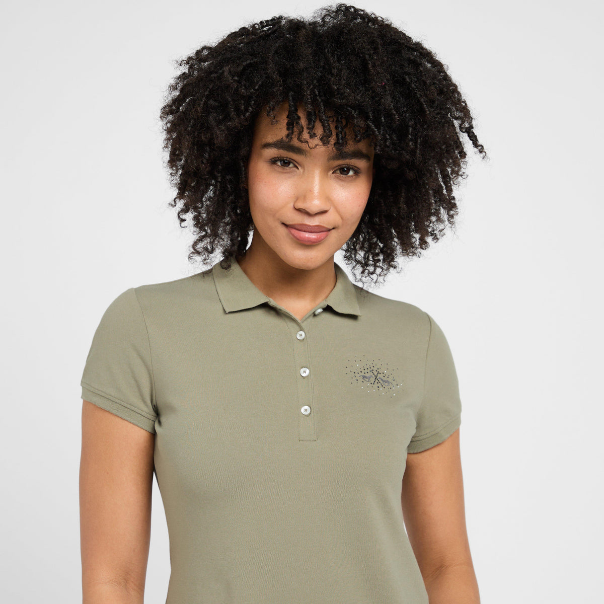 Womens Classic Short Sleeved Polo Shirt Oil Green