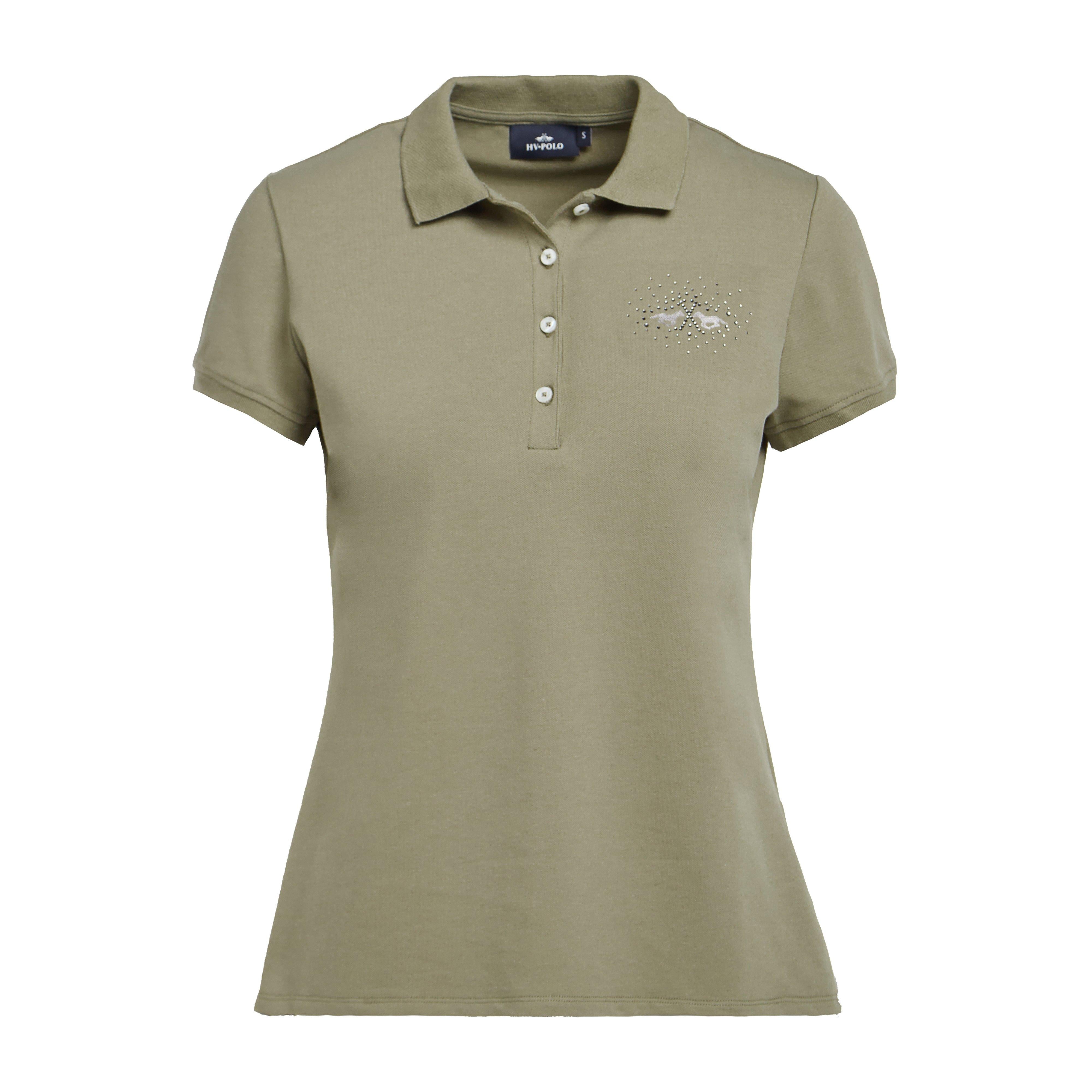 Womens Classic Short Sleeved Polo Shirt Oil Green