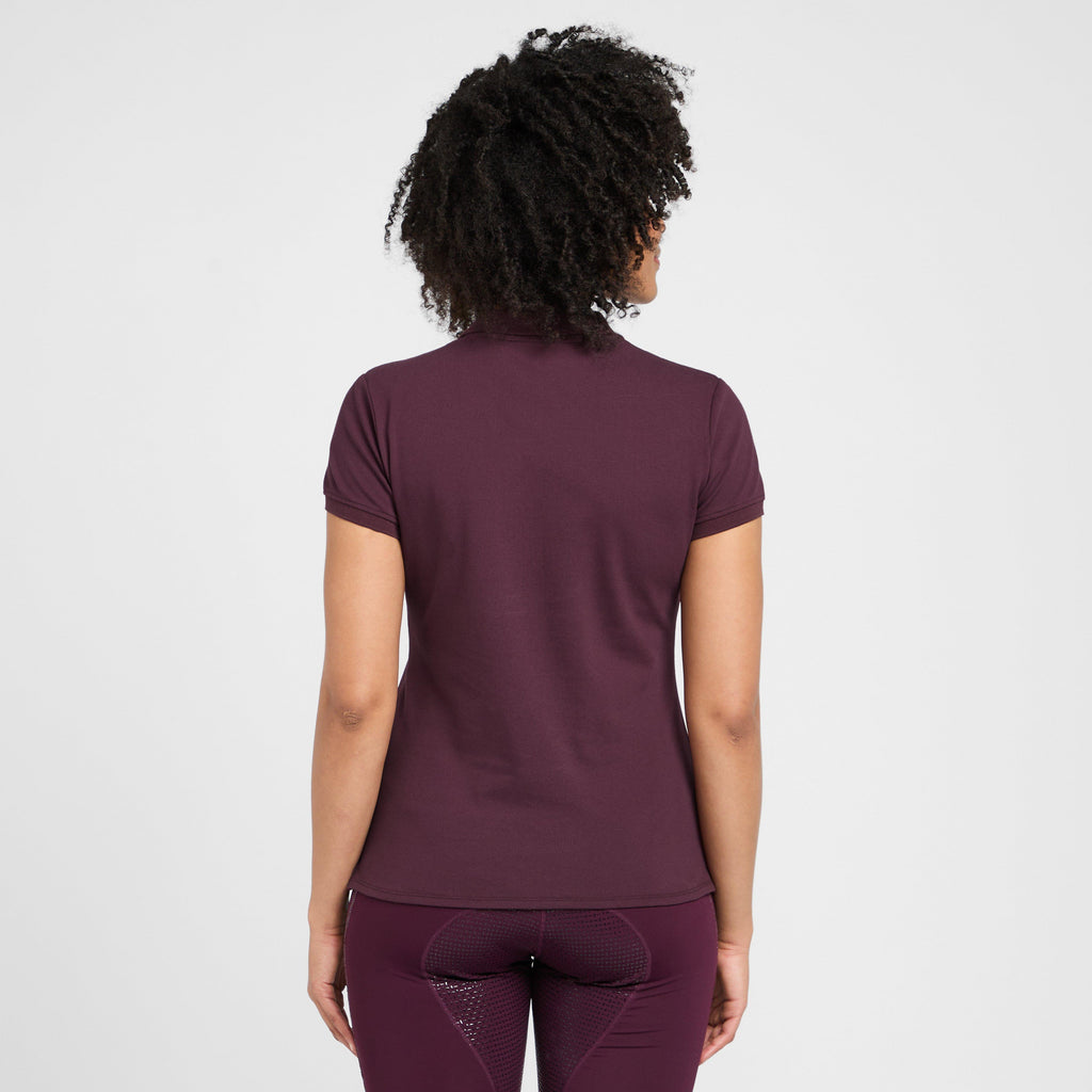 Womens Classic Short Sleeved Polo Shirt Dark Berry