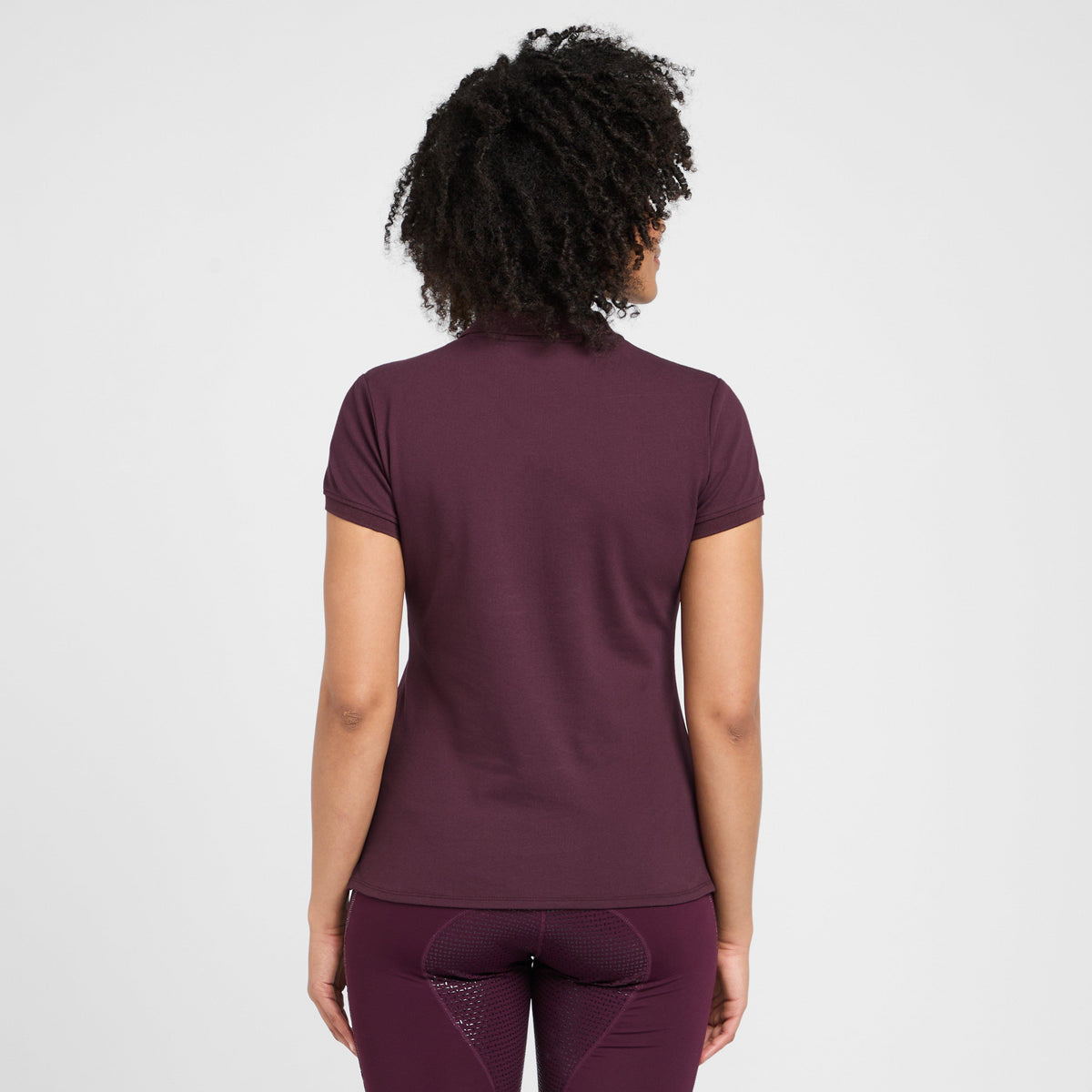 Womens Classic Short Sleeved Polo Shirt Dark Berry