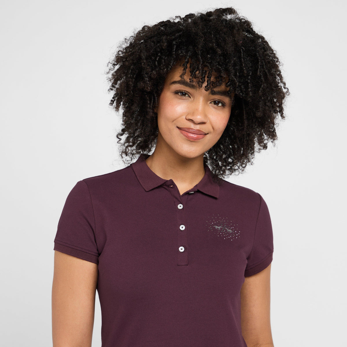 Womens Classic Short Sleeved Polo Shirt Dark Berry