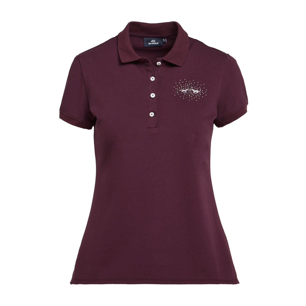 Womens Classic Short Sleeved Polo Shirt Dark Berry